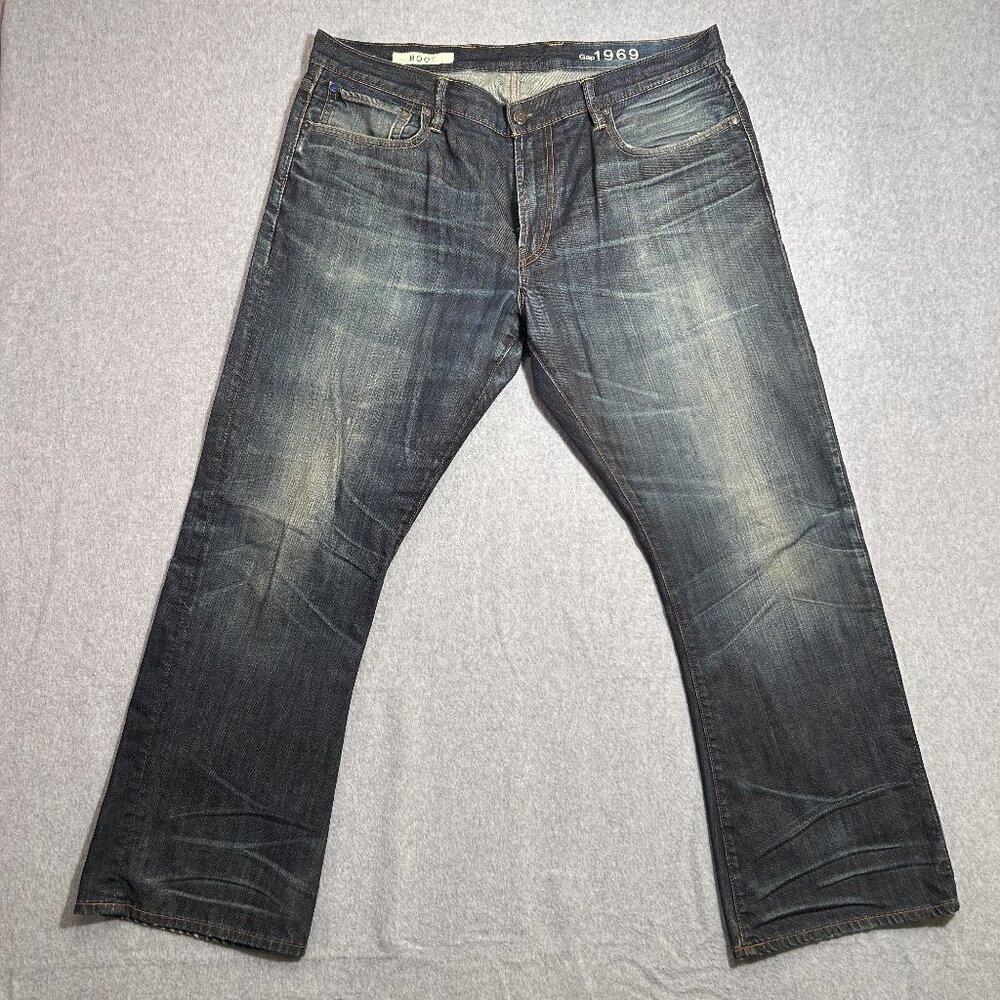 Gap 1969 Mens Jeans Boot Cut Dark Wash 38x30